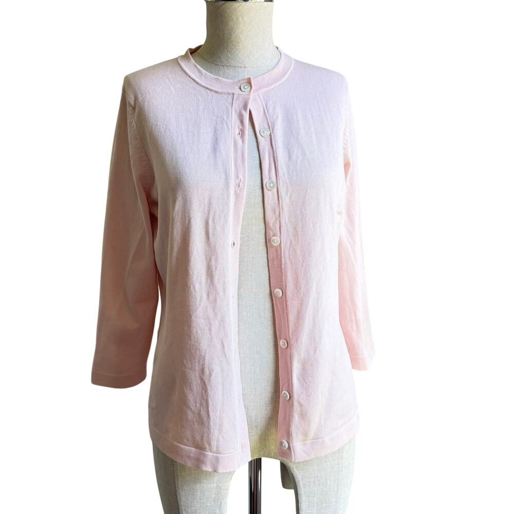Ann Taylor Pastel Pink Silk Blend Cardigan Women’s Small